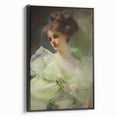 Antique Portrait Prints - Elegant Lady in Soft Green Gown Canvas