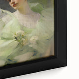 Antique Portrait Prints - Elegant Lady in Soft Green Gown Canvas