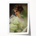 Antique Portrait Prints - Elegant Lady in Soft Green Gown Canvas