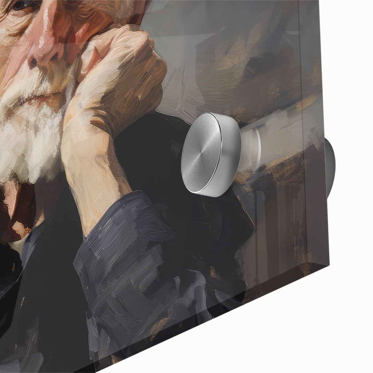 Vintage Portrait Art – Reflective Elder Canvas Print