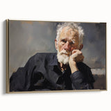 Vintage Portrait Art – Reflective Elder Canvas Print
