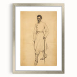 Antique Portrait Prints - Military Gentleman Sketch Art Canvas