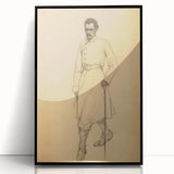 Antique Portrait Prints - Military Gentleman Sketch Art Canvas