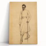 Antique Portrait Prints - Military Gentleman Sketch Art Canvas