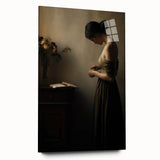 Vintage Portrait Art - Elegant Woman in Warm Light Canvas Print