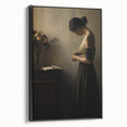 Vintage Portrait Art - Elegant Woman in Warm Light Canvas Print