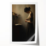 Vintage Portrait Art - Elegant Woman in Warm Light Canvas Print