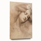 Classic Portrait Artwork - Ethereal Woman Pencil Sketch Canvas