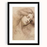 Classic Portrait Artwork - Ethereal Woman Pencil Sketch Canvas