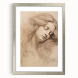 Classic Portrait Artwork - Ethereal Woman Pencil Sketch Canvas