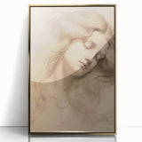 Classic Portrait Artwork - Ethereal Woman Pencil Sketch Canvas