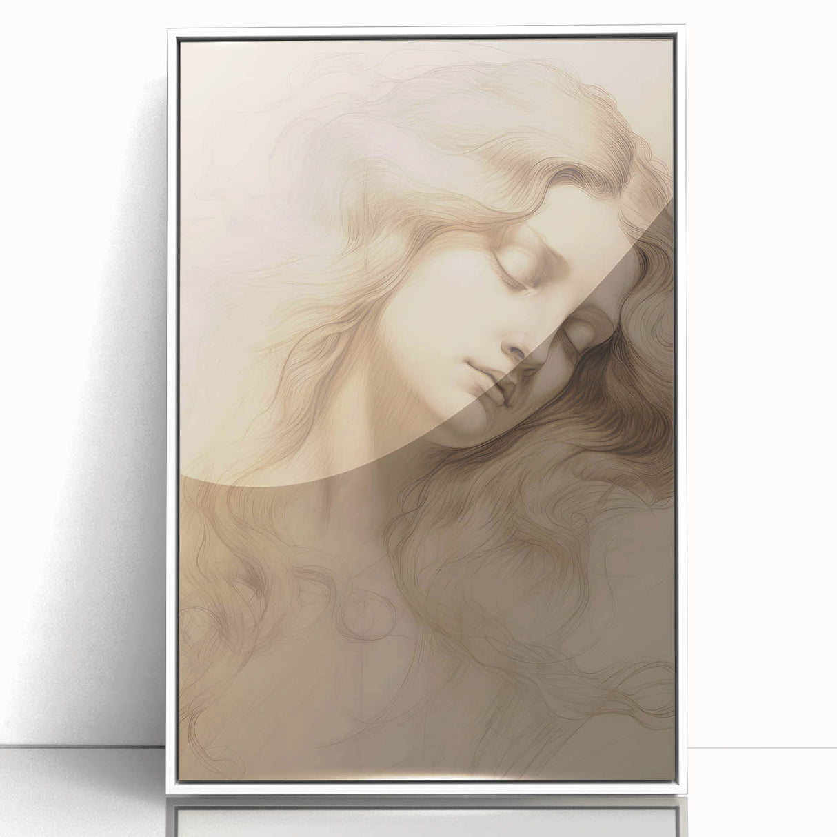 Classic Portrait Artwork - Ethereal Woman Pencil Sketch Canvas