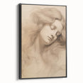 Classic Portrait Artwork - Ethereal Woman Pencil Sketch Canvas