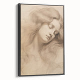 Classic Portrait Artwork - Ethereal Woman Pencil Sketch Canvas