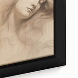 Classic Portrait Artwork - Ethereal Woman Pencil Sketch Canvas