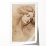 Classic Portrait Artwork - Ethereal Woman Pencil Sketch Canvas