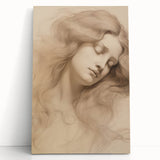Classic Portrait Artwork - Ethereal Woman Pencil Sketch Canvas