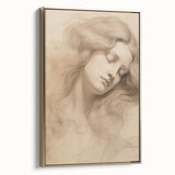 Classic Portrait Artwork - Ethereal Woman Pencil Sketch Canvas