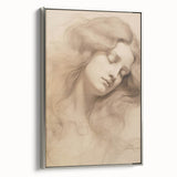 Classic Portrait Artwork - Ethereal Woman Pencil Sketch Canvas