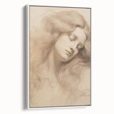 Classic Portrait Artwork - Ethereal Woman Pencil Sketch Canvas