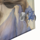 Vintage Portrait Art – Lady in Blue Flowers Canvas Print