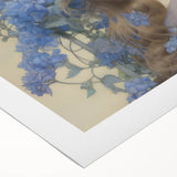 Vintage Portrait Art – Lady in Blue Flowers Canvas Print