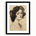 Classic Portrait Artwork - Bold Charcoal Sketch of Vintage Woman