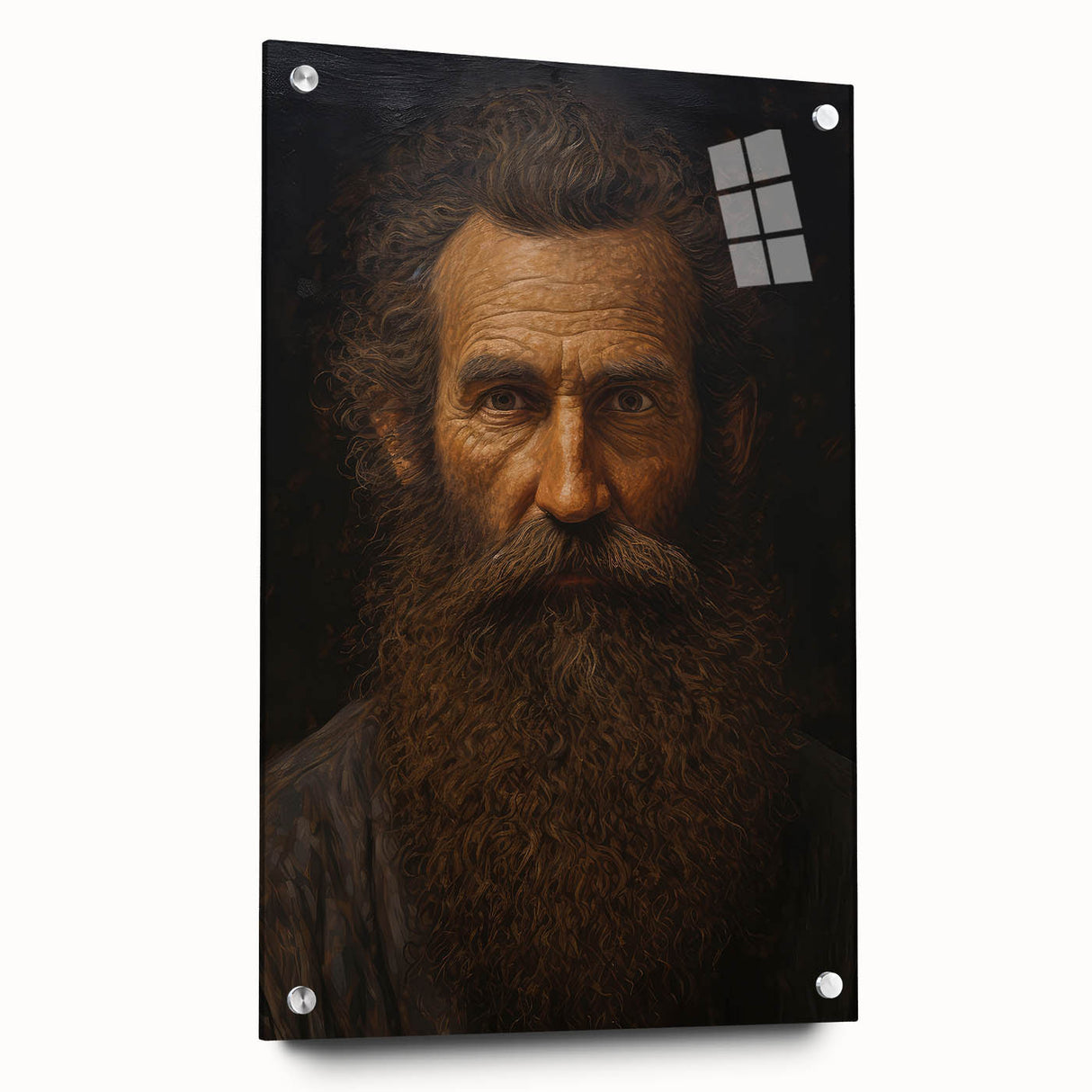 Antique Portrait Prints - Rugged Bearded Man Vintage Canvas Art