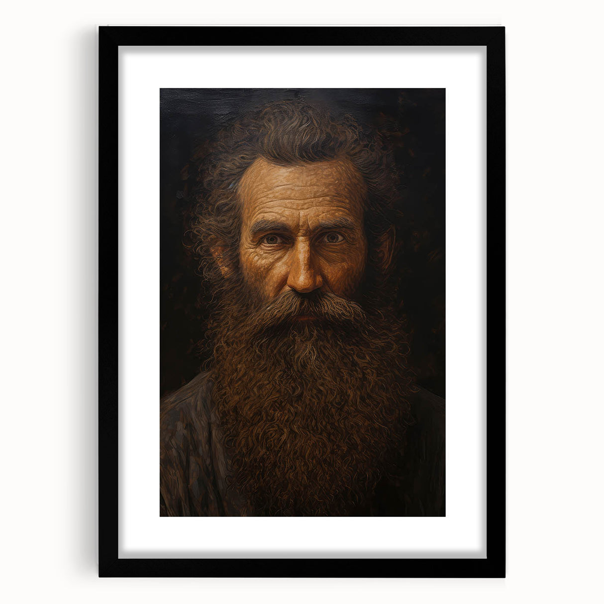 Antique Portrait Prints - Rugged Bearded Man Vintage Canvas Art