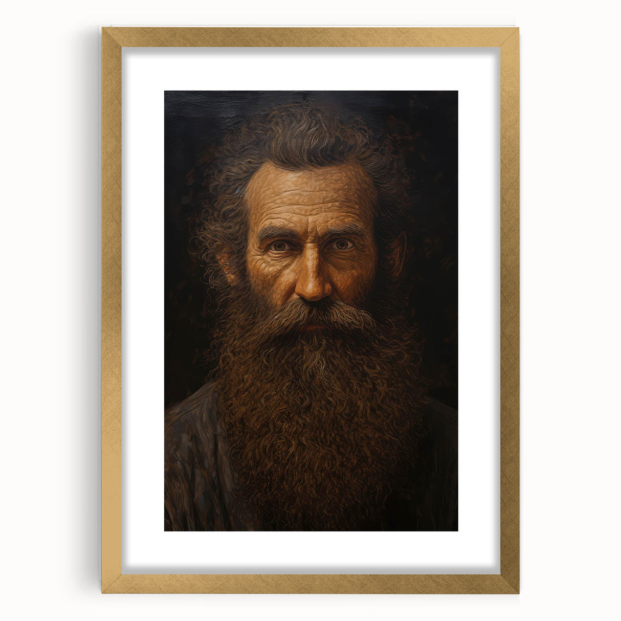 Antique Portrait Prints - Rugged Bearded Man Vintage Canvas Art