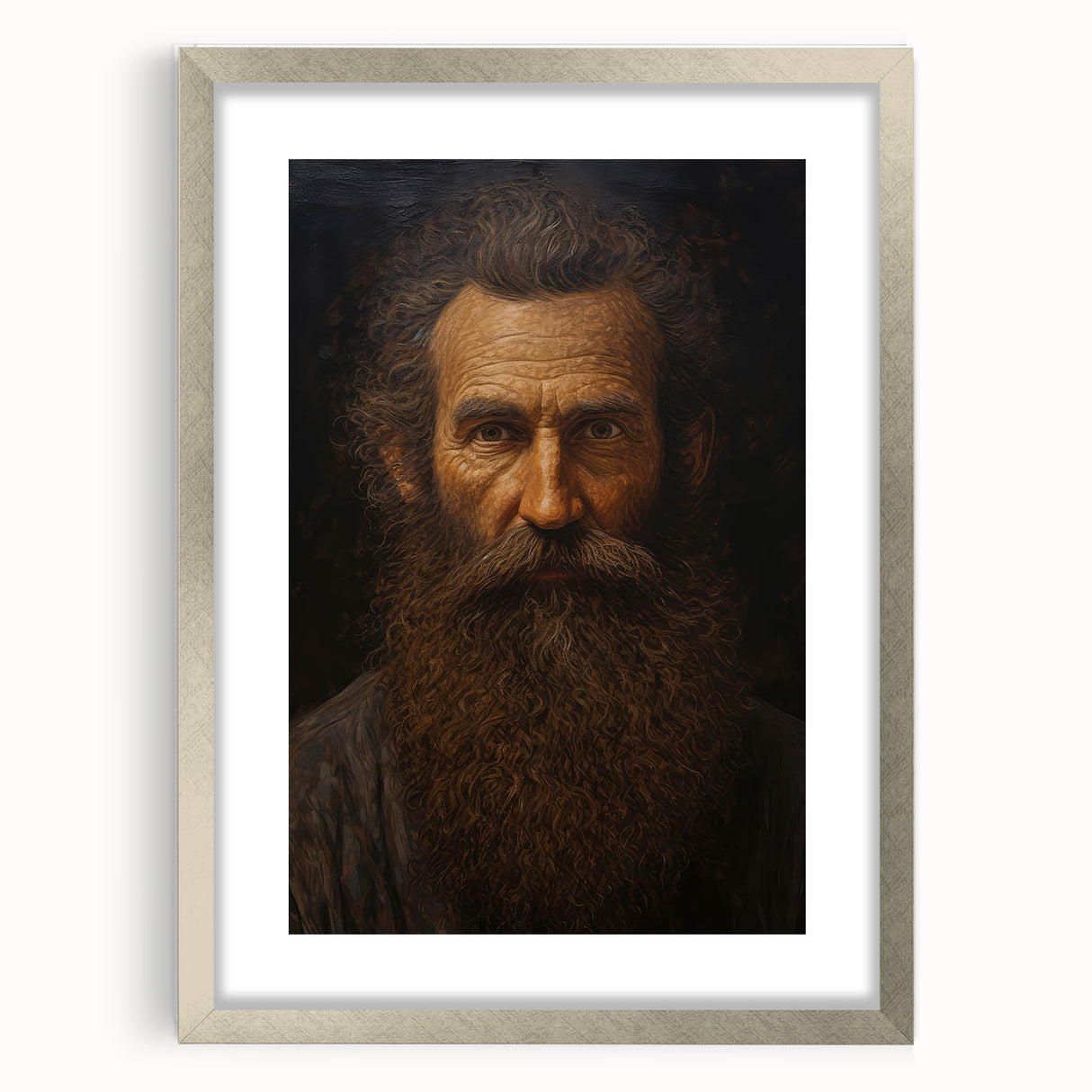 Antique Portrait Prints - Rugged Bearded Man Vintage Canvas Art