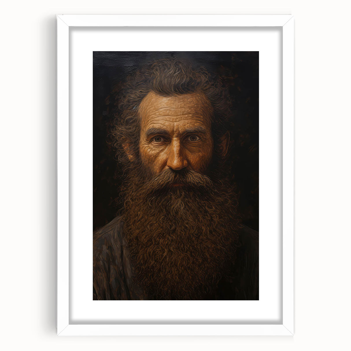 Antique Portrait Prints - Rugged Bearded Man Vintage Canvas Art