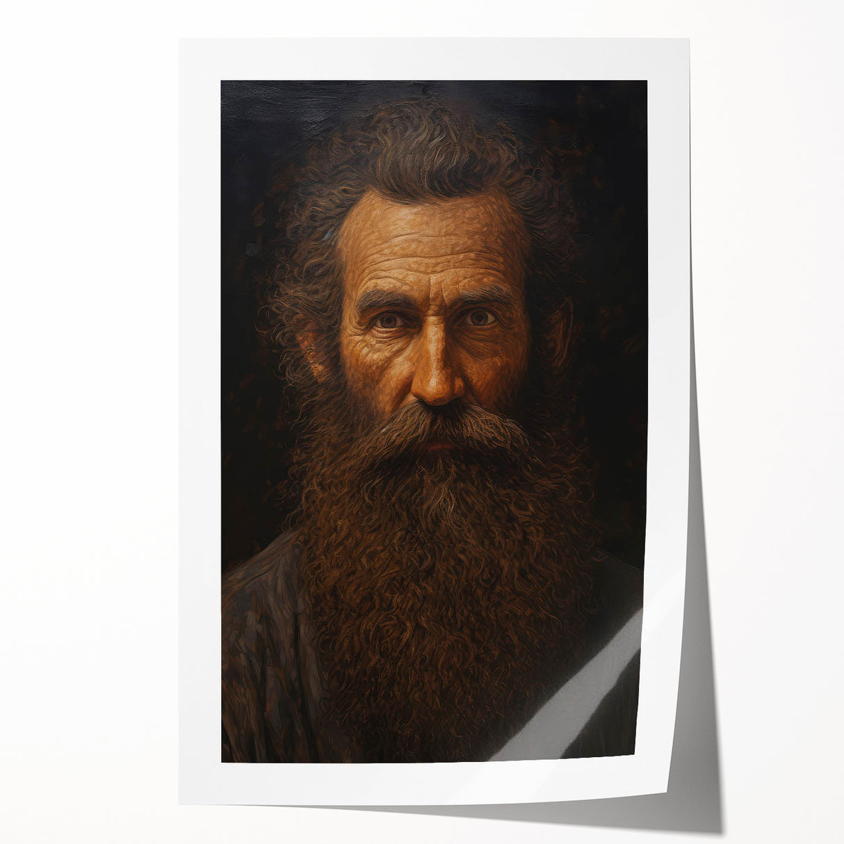 Antique Portrait Prints - Rugged Bearded Man Vintage Canvas Art
