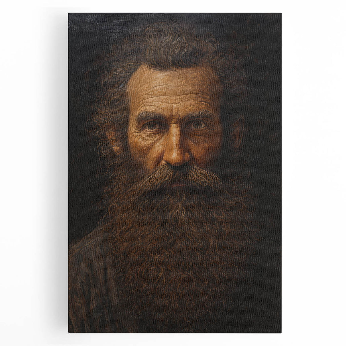 Antique Portrait Prints - Rugged Bearded Man Vintage Canvas Art