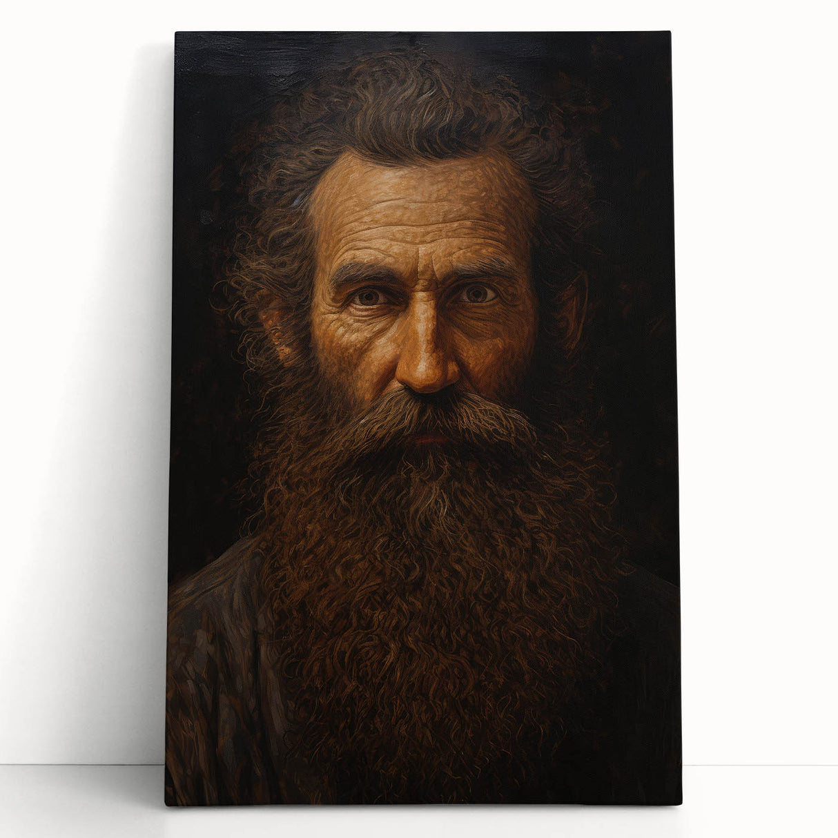Antique Portrait Prints - Rugged Bearded Man Vintage Canvas Art