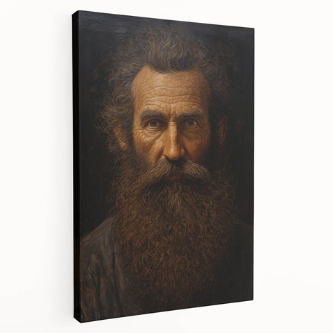 Antique Portrait Prints - Rugged Bearded Man Vintage Canvas Art