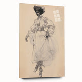 Retro Portrait Canvas – Vintage Sketch of Classic Fashion Elegance
