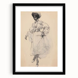 Retro Portrait Canvas – Vintage Sketch of Classic Fashion Elegance