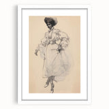 Retro Portrait Canvas – Vintage Sketch of Classic Fashion Elegance