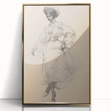 Retro Portrait Canvas – Vintage Sketch of Classic Fashion Elegance