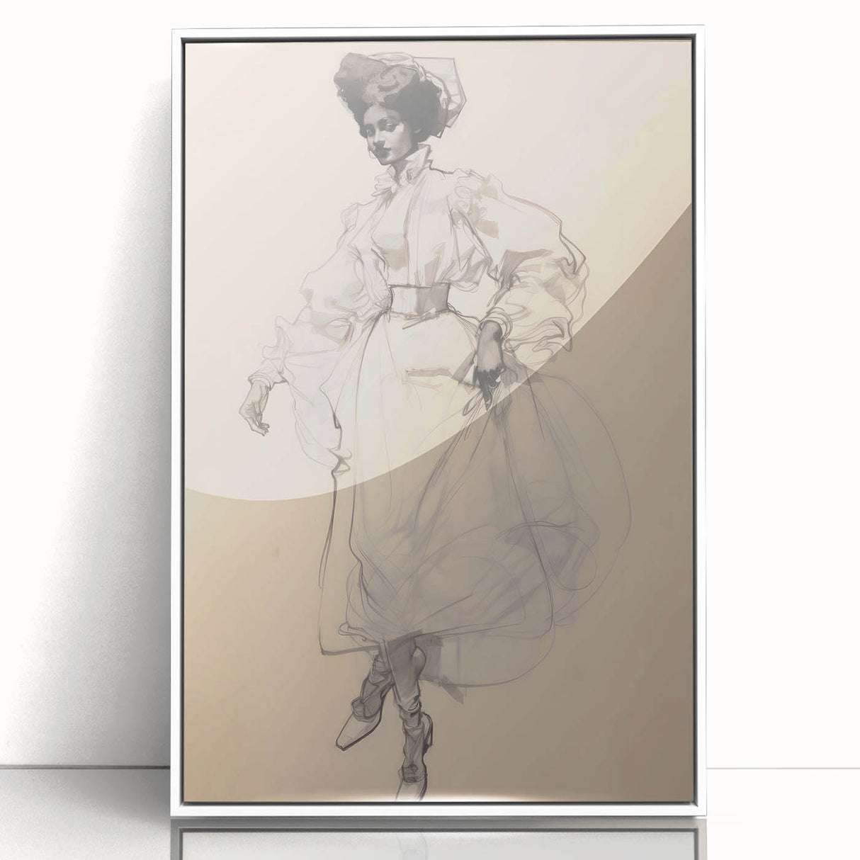 Retro Portrait Canvas – Vintage Sketch of Classic Fashion Elegance