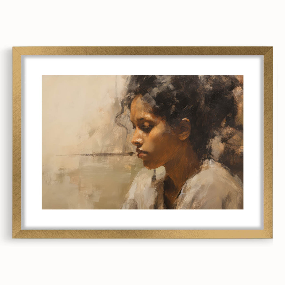 Vintage Portrait Art | Antique Portrait of Woman in Warm Tones