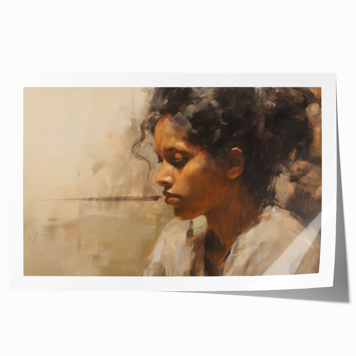 Vintage Portrait Art | Antique Portrait of Woman in Warm Tones