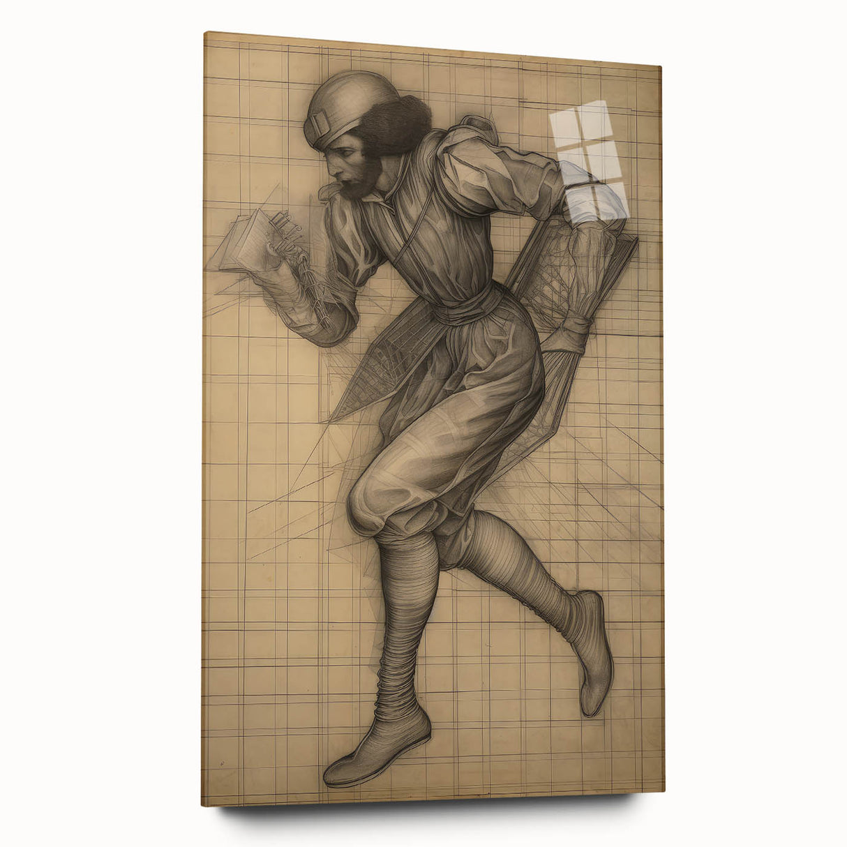 Classic Portrait Artwork – Vintage Futuristic Sketch Wall Art