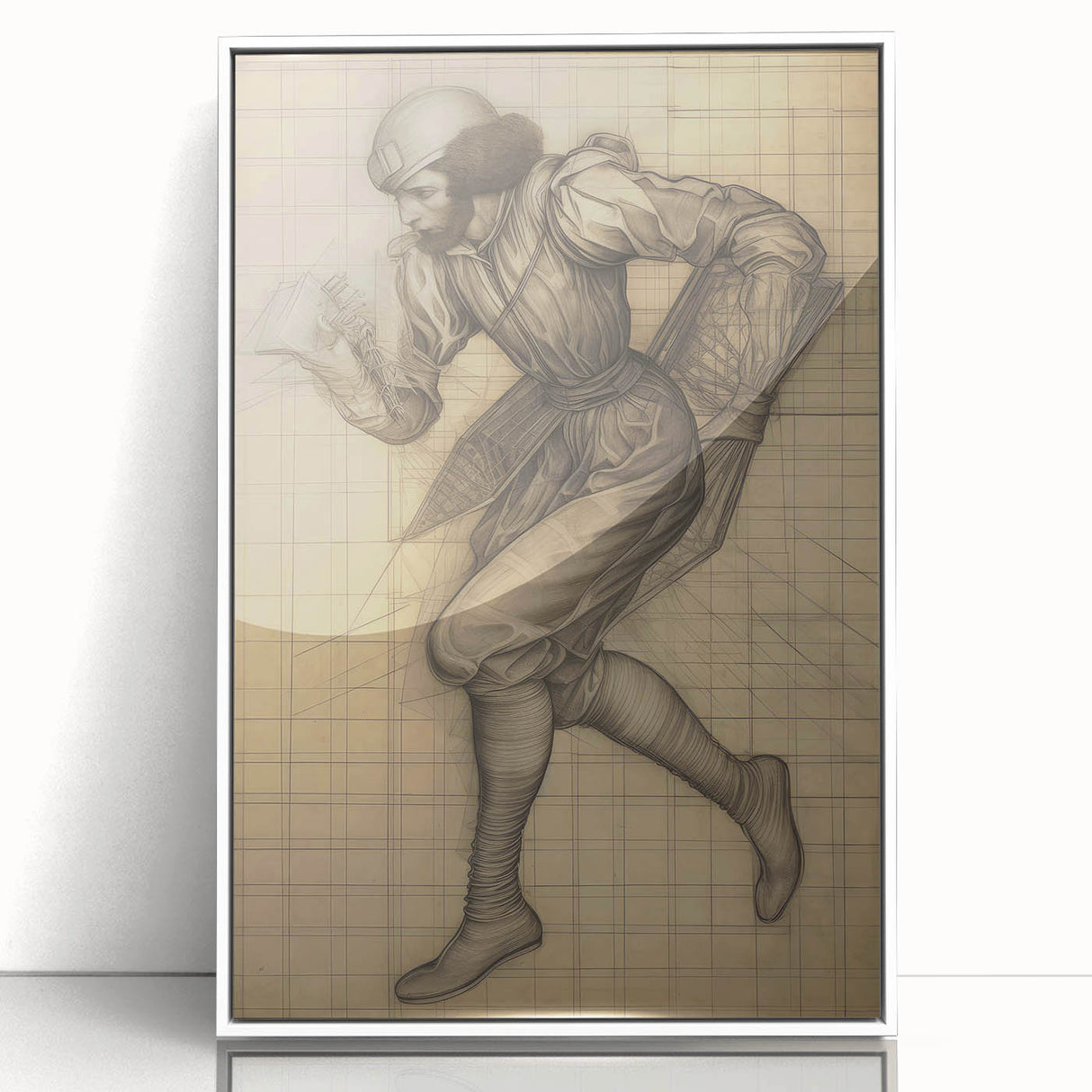 Classic Portrait Artwork – Vintage Futuristic Sketch Wall Art