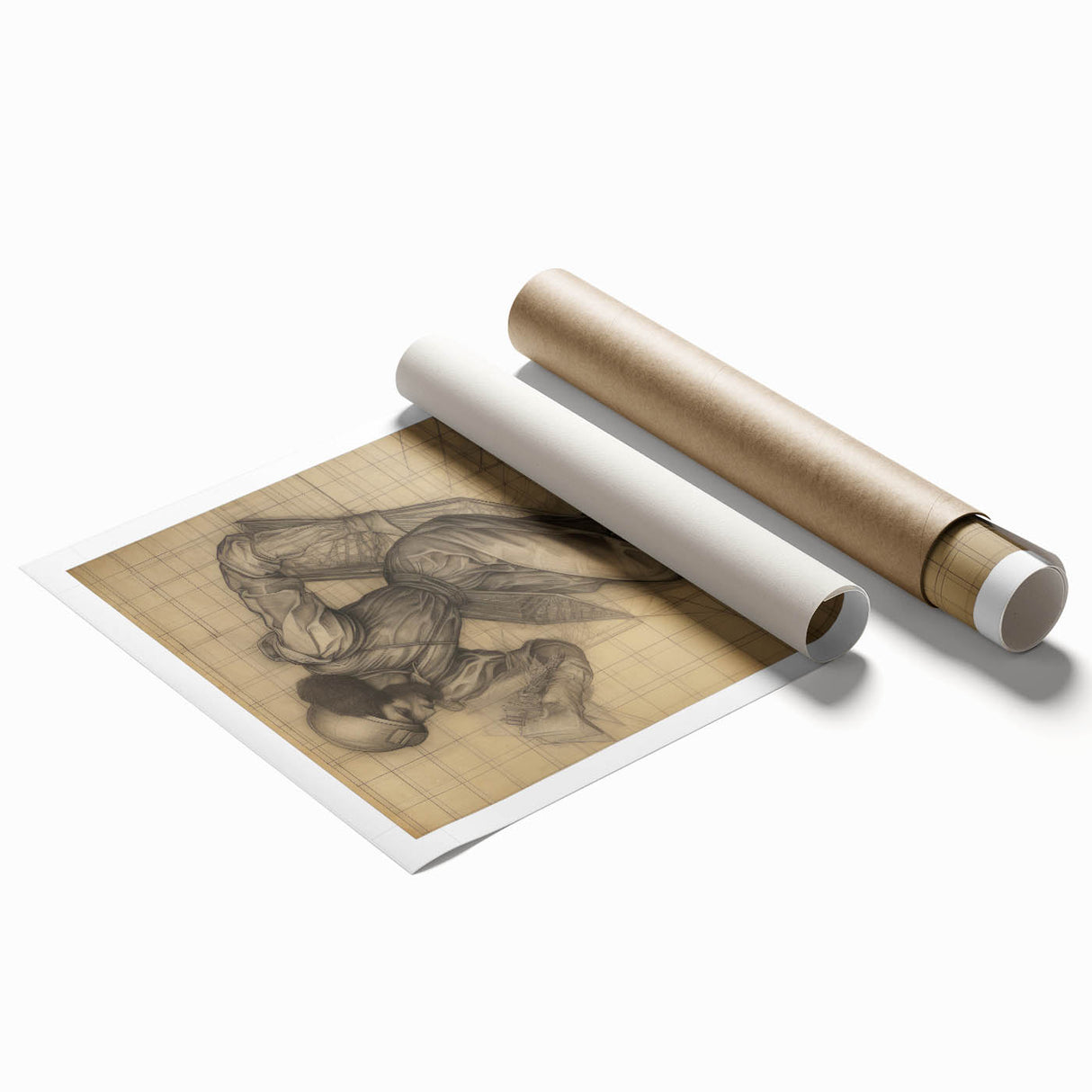Classic Portrait Artwork – Vintage Futuristic Sketch Wall Art