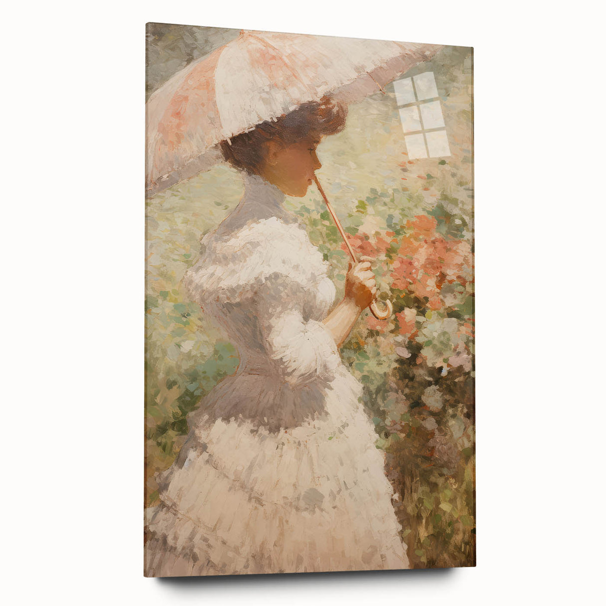 Antique Portrait Prints – Elegant Vintage Lady with Parasol Art