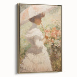 Antique Portrait Prints – Elegant Vintage Lady with Parasol Art