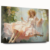Vintage Portrait Art | Elegant Portrait of Woman on Swing