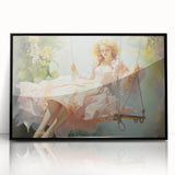 Vintage Portrait Art | Elegant Portrait of Woman on Swing